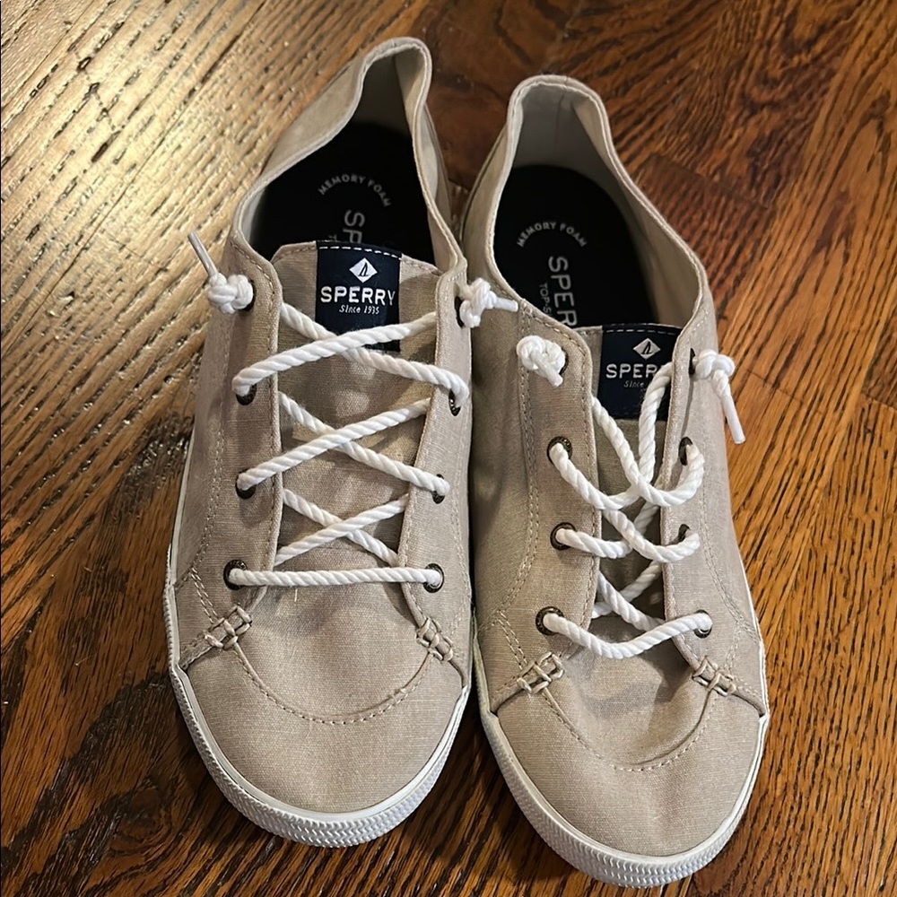 Sperry Beige Canvas Sneakers